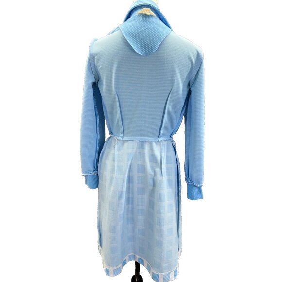 AWESOME Vintage 60' 70' Mod Dagger Collar JC Penny Light Blue Pockets Dress - Picture 12 of 13